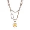 Alexander McQueen Punk Two-Tone Double-Chain Pendant Necklace