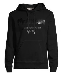 Alexander McQueen Tonal Logo-Print Hoodie Sweatshirt For Men