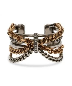 Alexander McQueen Punk Two-Tone Chain Cuff
