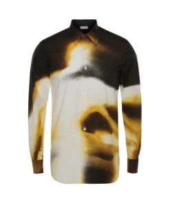 Alexander McQueen Spray Paint Button-Up Shirt For Men