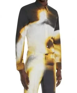 Alexander McQueen Spray Paint Button-Up Shirt For Men -Alexander McQueen Elegant store unnamed file 1817