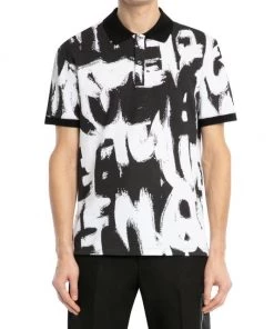 Alexander McQueen Graffiti Logo Print Polo Shirt For Men -Alexander McQueen Elegant store unnamed file 1821