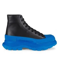 Alexander McQueen Treadslick Leather HIgh-Top Sneakers For Men Black Lake -Alexander McQueen Elegant store unnamed file 186