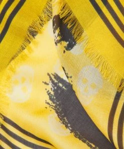 Alexander McQueen Graffiti Logo Skull-Print Scarf -Alexander McQueen Elegant store unnamed file 1860