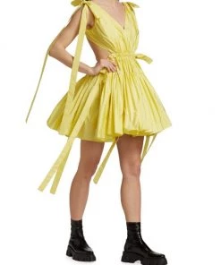 Alexander McQueen Tie-Shoulder Gathered Minidress -Alexander McQueen Elegant store unnamed file 1863