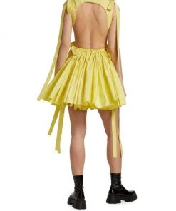 Alexander McQueen Tie-Shoulder Gathered Minidress -Alexander McQueen Elegant store unnamed file 1865