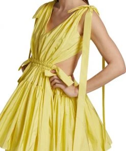 Alexander McQueen Tie-Shoulder Gathered Minidress -Alexander McQueen Elegant store unnamed file 1866