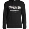 Alexander McQueen Graffiti Print Logo Hoodie For Men Black