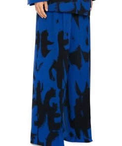 Alexander McQueen High-Waisted Wide-Leg Graffiti-Logo Trousers -Alexander McQueen Elegant store unnamed file 1880