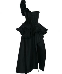 Alexander McQueen One-Shoulder Ruffle Dress