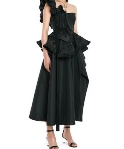 Alexander McQueen One-Shoulder Ruffle Dress -Alexander McQueen Elegant store unnamed file 1886