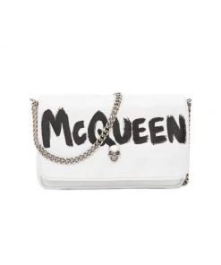 Alexander McQueen Elegant store 10 Alexander McQueen Graffiti Logo Skull Shoulder Bag