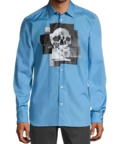 Alexander McQueen Fuxia Skull Button-Front Shirt For Men 8 Alexander McQueen Fuxia Skull Button-Front Shirt For Men -Alexander McQueen Elegant store unnamed file 1944