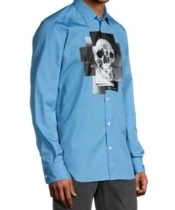 Alexander McQueen Fuxia Skull Button-Front Shirt For Men 9 Alexander McQueen Fuxia Skull Button-Front Shirt For Men -Alexander McQueen Elegant store unnamed file 1945
