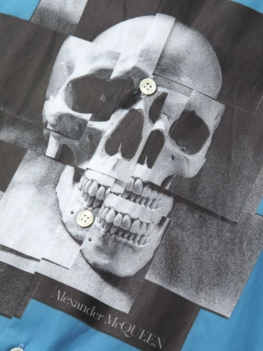 Alexander McQueen Fuxia Skull Button-Front Shirt For Men 6 Alexander McQueen Fuxia Skull Button-Front Shirt For Men - Image 6