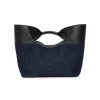 Alexander McQueen The Bow Denim & Leather Top Handle Bag