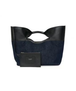 Alexander McQueen The Bow Denim & Leather Top Handle Bag -Alexander McQueen Elegant store unnamed file 1954