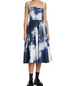 Alexander McQueen Fit & Flare Sky-Graphic Midi-Dress -Alexander McQueen Elegant store unnamed file 1974
