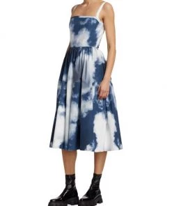 Alexander McQueen Fit & Flare Sky-Graphic Midi-Dress -Alexander McQueen Elegant store unnamed file 1975