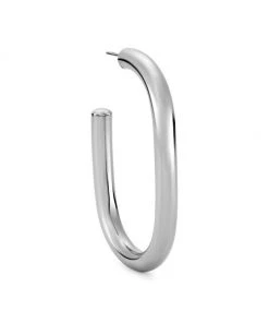 Alexander McQueen Single Silvertone Hoop Earring