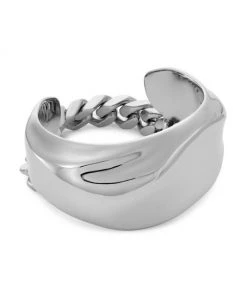 Alexander McQueen Silvertone Crushed-Chain Cuff