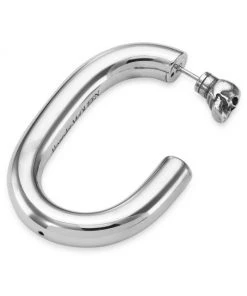 Alexander McQueen Antique Silvertone Hoop Earrings -Alexander McQueen Elegant store unnamed file 2003