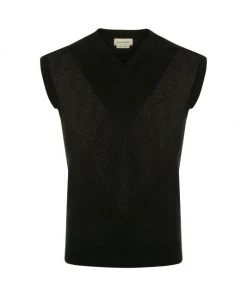 Alexander McQueen Lace Appliqué Cotton Tank For Men