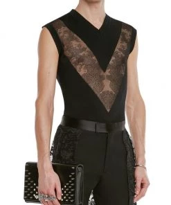 Alexander McQueen Lace Appliqué Cotton Tank For Men -Alexander McQueen Elegant store unnamed file 2013