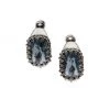 Alexander McQueen Silvertone, Crystal & Enamel Hoop Earrings
