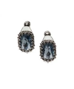 Alexander McQueen Silvertone, Crystal & Enamel Hoop Earrings