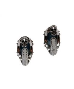 Alexander McQueen Silvertone, Crystal & Enamel Hoop Earrings 6 Alexander McQueen Silvertone, Crystal & Enamel Hoop Earrings -Alexander McQueen Elegant store unnamed file 2052