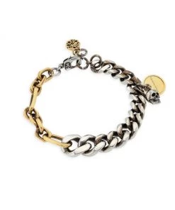 Alexander McQueen Chain Skull Bracelet For Men