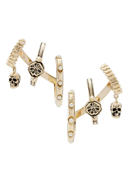 Alexander McQueen Goldtone & Faux Pearl Multi-Hoop Earrings 1 Alexander McQueen Goldtone & Faux Pearl Multi-Hoop Earrings