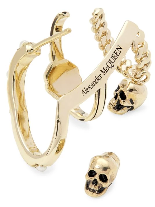 Alexander McQueen Goldtone & Faux Pearl Multi-Hoop Earrings 3 Alexander McQueen Goldtone & Faux Pearl Multi-Hoop Earrings - Image 3