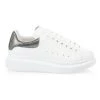 Alexander McQueen Women's Metallic Oversized Sneakers White Rose Gold