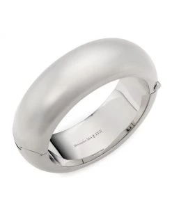 Alexander McQueen Silvertone Tubular Bangle
