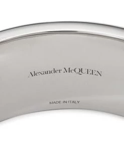 Alexander McQueen Silvertone Tubular Bangle -Alexander McQueen Elegant store unnamed file 2114