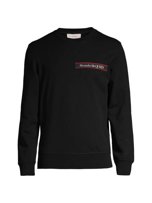Alexander McQueen Logo Tape Sweatshirt For Men Bold Blue 5 Alexander McQueen Logo Tape Sweatshirt For Men Bold Blue - Image 5