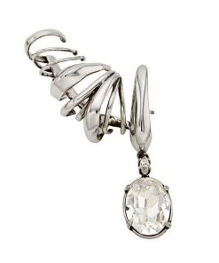 Alexander McQueen Silvertone & Crystal Multi-Hoop Ear Cuff