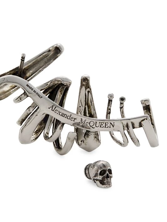 Alexander McQueen Silvertone & Crystal Multi-Hoop Ear Cuff 2 Alexander McQueen Silvertone & Crystal Multi-Hoop Ear Cuff - Image 2