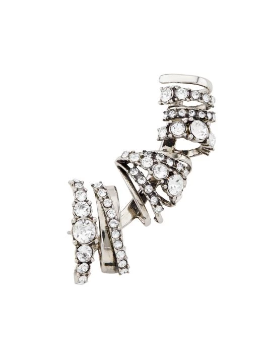 Alexander McQueen Silvertone & Crystal Multi-Hoop Ear Cuff - Left 1 Alexander McQueen Silvertone & Crystal Multi-Hoop Ear Cuff - Left