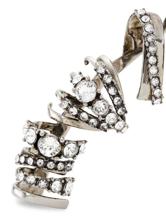 Alexander McQueen Silvertone & Crystal Multi-Hoop Ear Cuff - Left 4 Alexander McQueen Silvertone & Crystal Multi-Hoop Ear Cuff - Left - Image 4