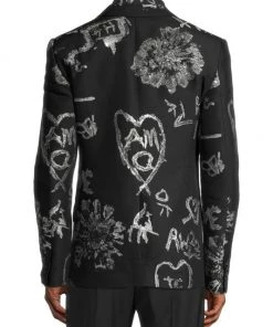 Alexander McQueen Doodle Peak Rever Wool Jacket For Men -Alexander McQueen Elegant store unnamed file 2161
