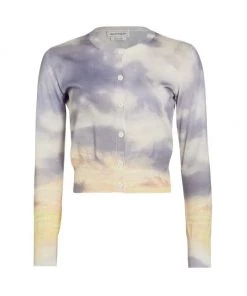 Alexander McQueen Shrunken Wool & Silk Knit Cardigan