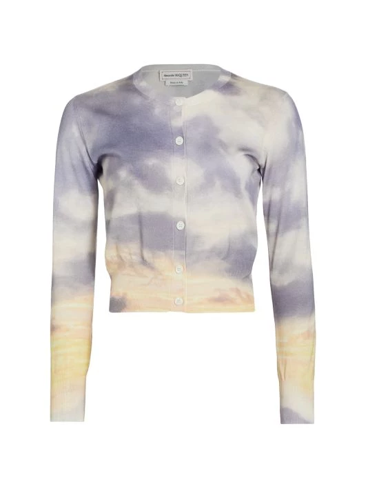 Alexander McQueen Shrunken Wool & Silk Knit Cardigan 1 Alexander McQueen Shrunken Wool & Silk Knit Cardigan