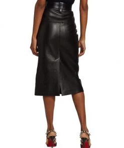 Alexander McQueen Belted Lamb Leather Pencil Skirt 9 Alexander McQueen Belted Lamb Leather Pencil Skirt -Alexander McQueen Elegant store unnamed file 2172
