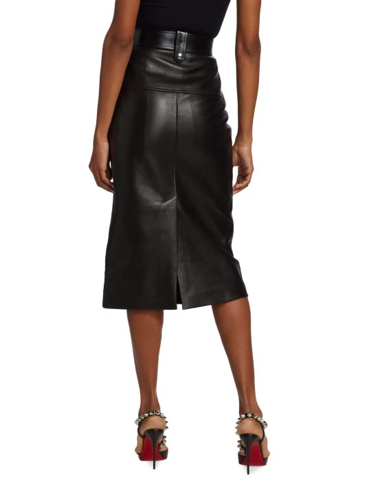 Alexander McQueen Belted Lamb Leather Pencil Skirt 4 Alexander McQueen Belted Lamb Leather Pencil Skirt - Image 4
