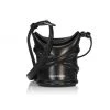 Alexander McQueen Mini The Curve Leather Bucket Bag Black