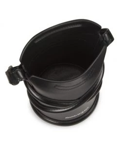 Alexander McQueen Mini The Curve Leather Bucket Bag Black -Alexander McQueen Elegant store unnamed file 2200