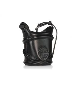 Alexander McQueen Mini The Curve Leather Bucket Bag Black -Alexander McQueen Elegant store unnamed file 2201